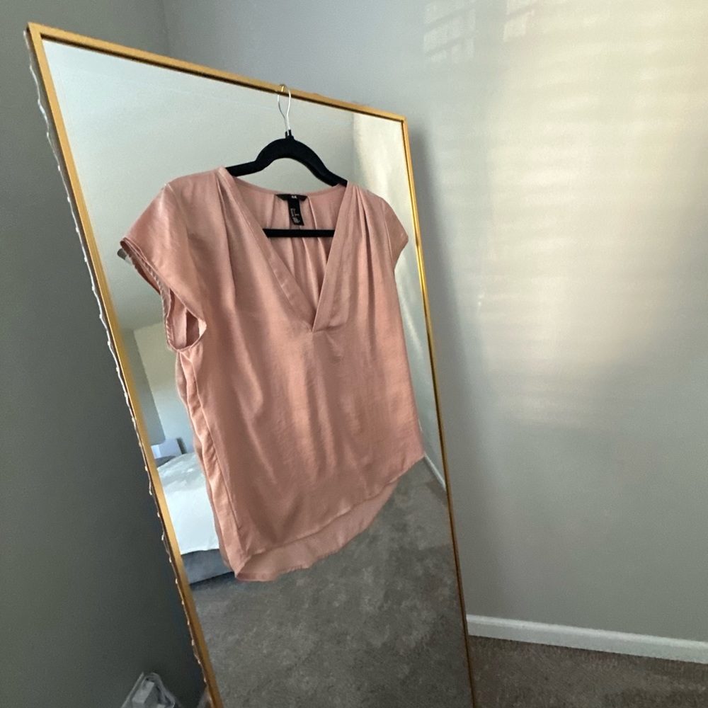 H&M Classic Satin  Tan Blouse